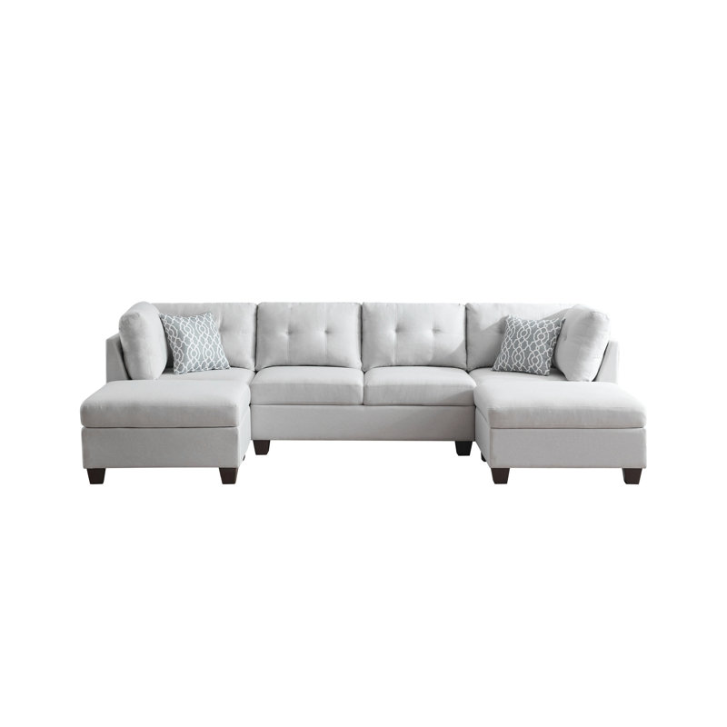 Canapé modulaire rembourré avec deux chaises longues