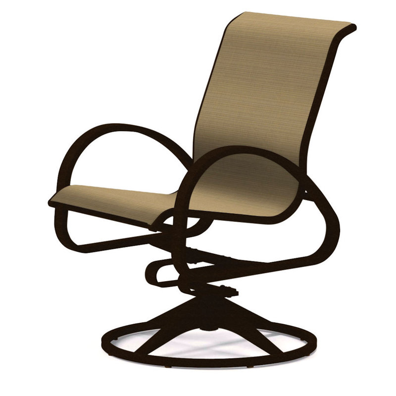 Aruba 1 Outdoor Dining Armchair, Textured Kona, Yellow 43D