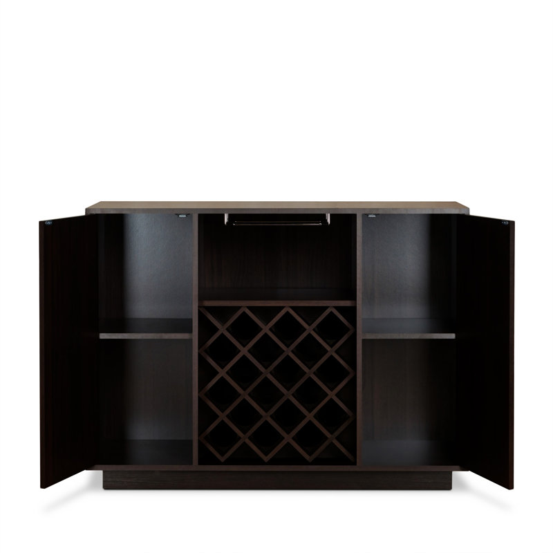 Hazen Espresso Finish Wine Cabinet
