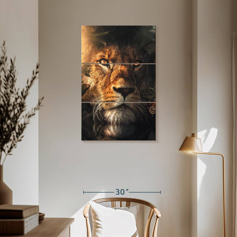 Brampt Lion Hiding, 57" H x 36" W