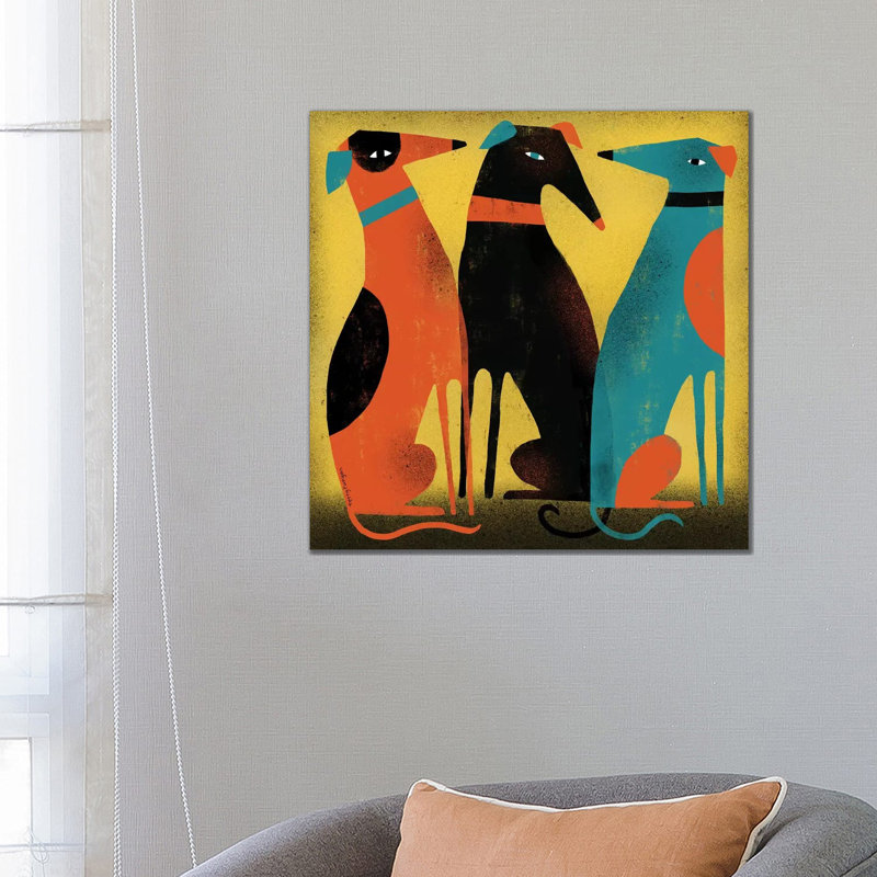 Greyhounds by Terry Runyan - Wrapped Canvas Giclee Art Print, 66.04 cm H x 66.04 cm W x 1.91 cm D