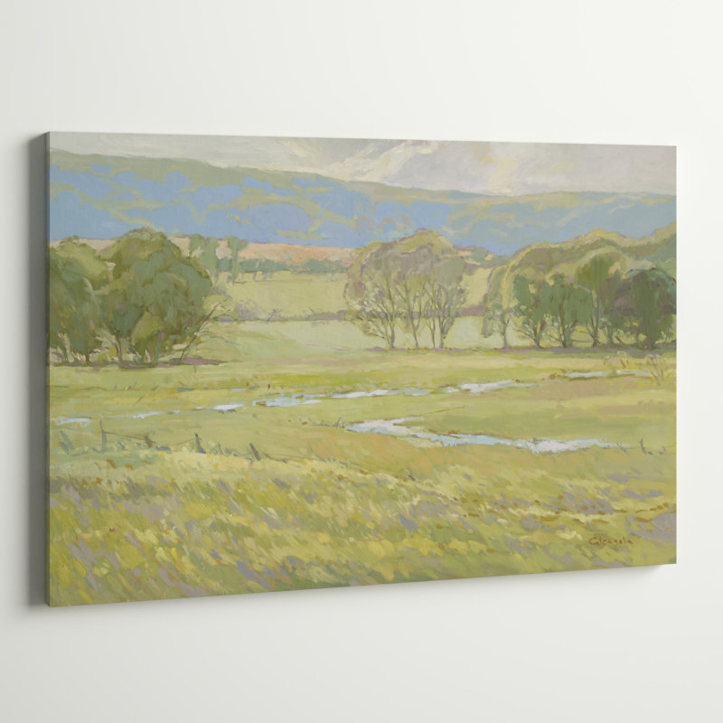 «Summer Pasture I», peinture sur toile, H 32 po x l 48 po