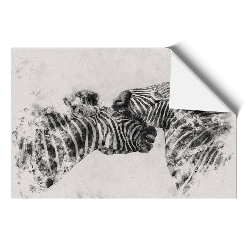 Zebras Watercolour - Frameless Print, 30cm H x 42cm W x 0.1cm D