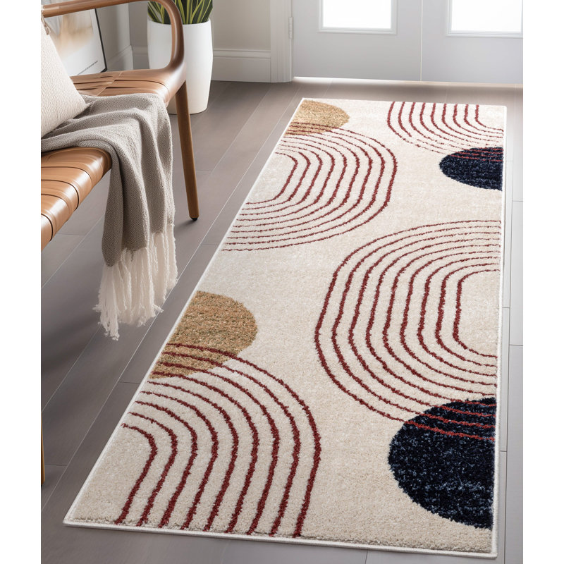 Tapis ivoire Omaha, Tapis de couloir 2 pi 3 po x 7 pi 3 po