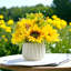 Lockett Faux Silk Sunflower Arrangement in Pot