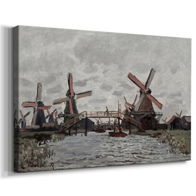 Moulins à vent près de Zaandam - Claude Monet - Toile tendue avec châssis - 1871