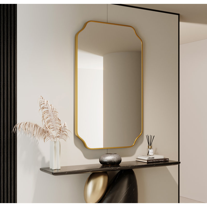 Miroir mural irrégulier, Doré, 36 po x 24 po