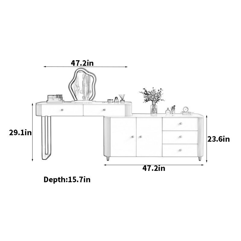 Commode simple de style crème
