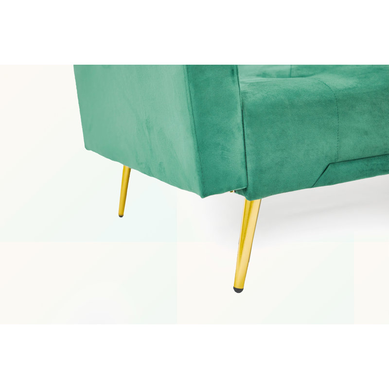 Twin 71'' Velvet Sofa, Green Velvet