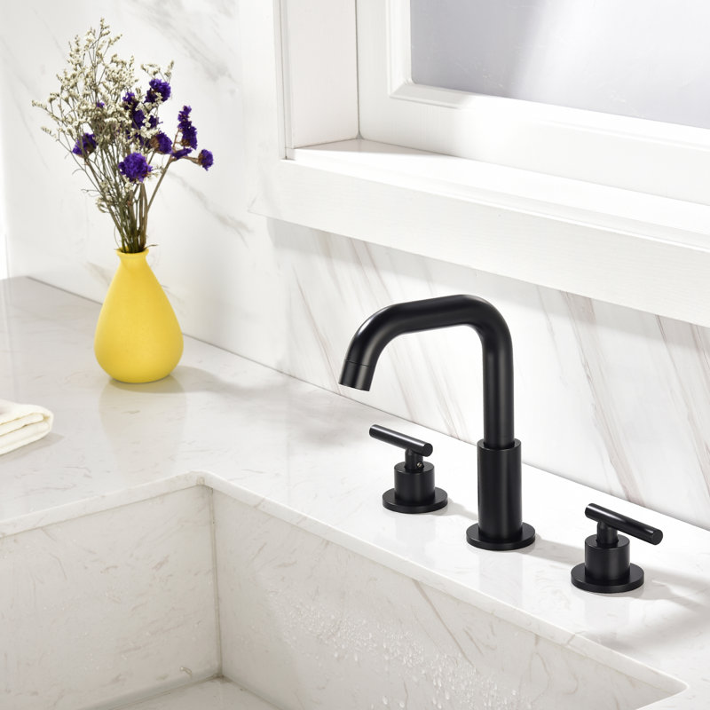 Widespread 2-handle Bathroom Faucet, Matte Black