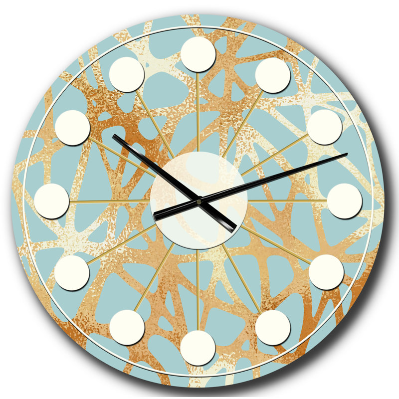 Horloge murale Golden Luxury Metallic Geometrics IV - Mid-Century, Grand