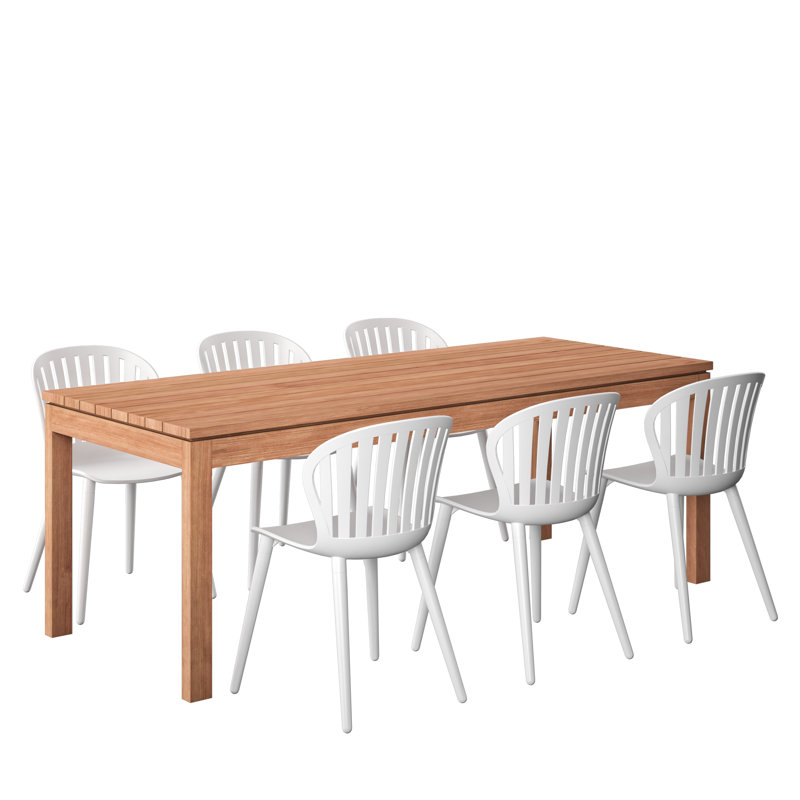 Ensemble repas d'extérieur 7 pièces Anautica, Blanc