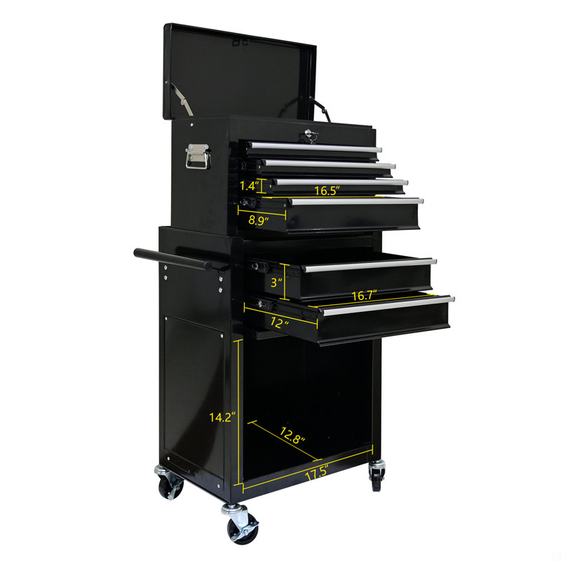 High Capacity Rolling Tool Chest With Wheels And Drawers, 6-Drawer Tool Storage Cabinet