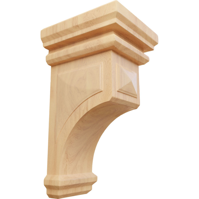 Support en bois / corbeau H 14 po x l 7 po x P 7,75 po, Chêne rouge