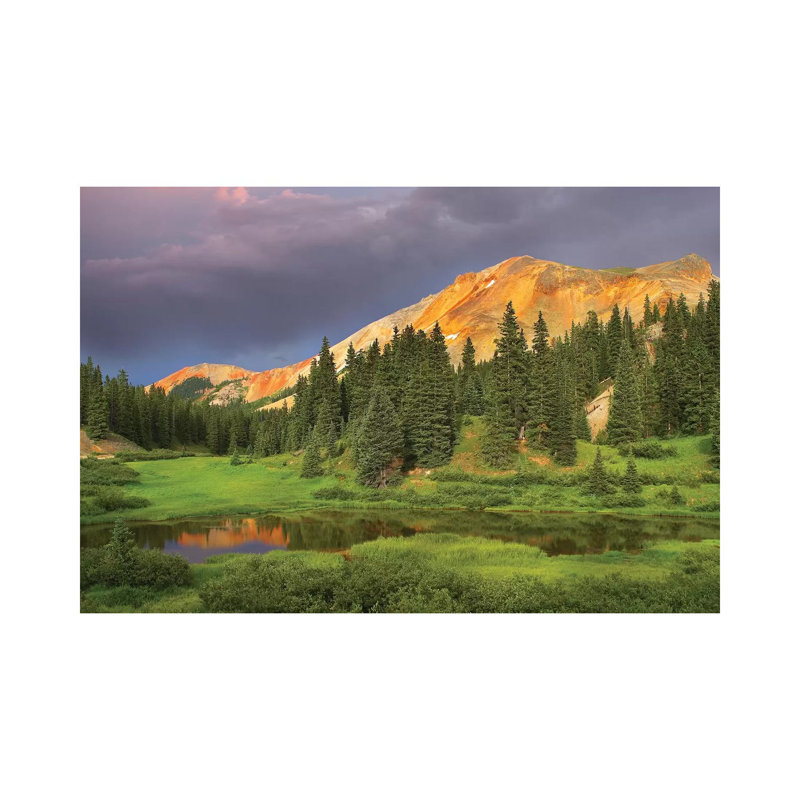 Red Mountain And Pond, Near Ouray, Colorado 1 Piece Wall Art on Canvas, 30.48cm H x 45.72cm W