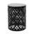 Metal End Table , Modern Iron Cut Design With Build, Powder-coated Frame, Black, No Assembly, 13.75”w X 13.75”d 18.00”h & 11.75”w 11.75”d 15.75”h Of 2 Accent Tables, Pattern, Assembly Needed,-1890779549