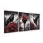 3 Piece Gothic Crow Canvas Wall Art Halloween Decor, Framed Dark Butterfly Aesthetic Pictures Prints, Goth Romantic Red Rose Wall Decor for Living Room Bedroom Halloween Decorations – 16x24in