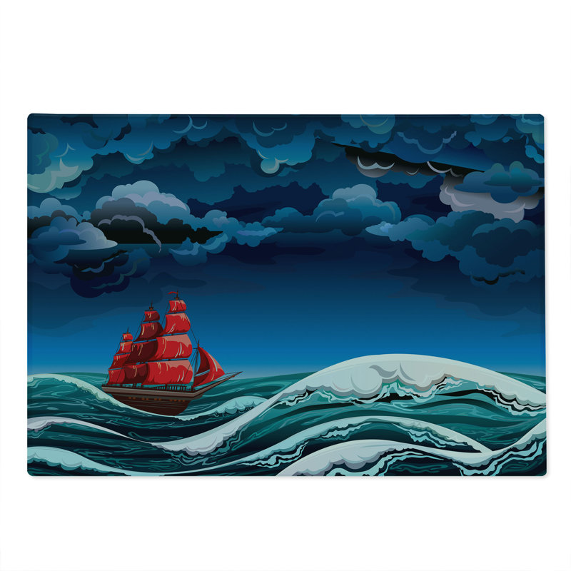 Caricature de bateau de grande taille Ambesonne