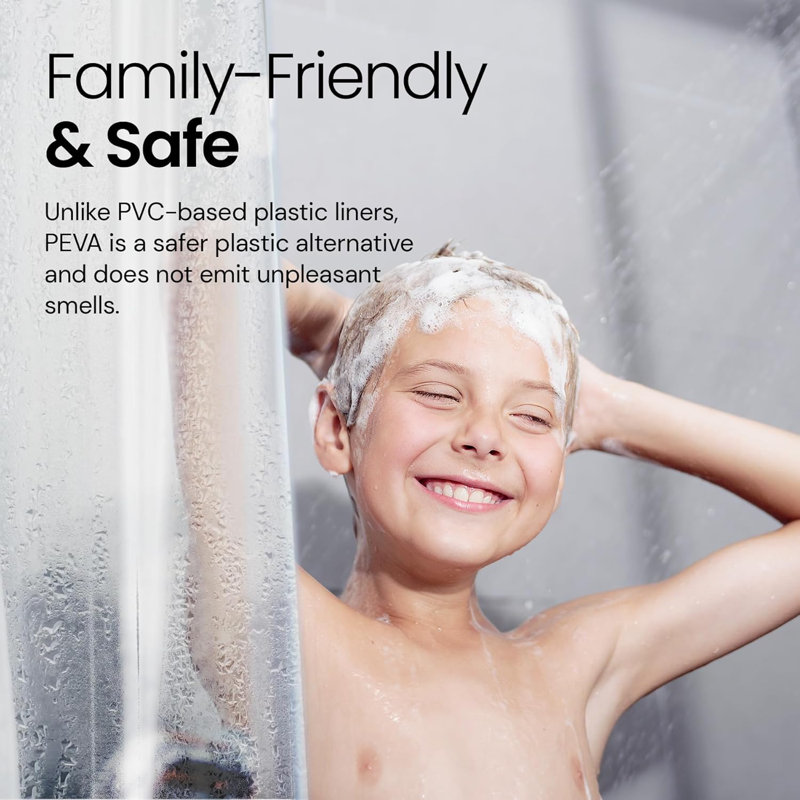 Rideau de douche robuste en PEVA avec œillets antirouille - imperméable, non toxique et givré pour la salle de bain