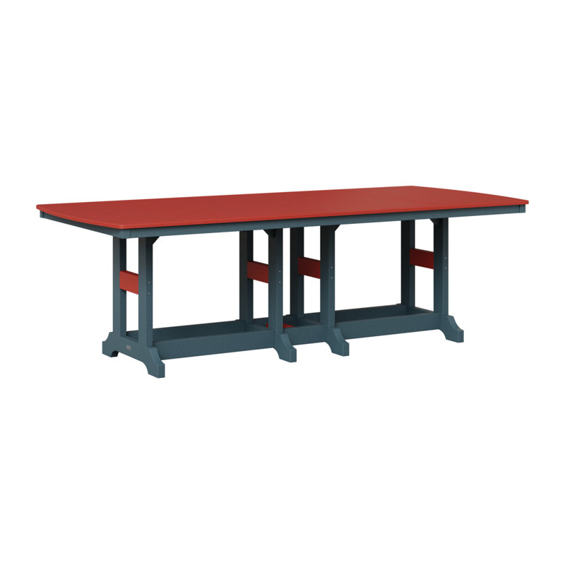 Table de salle à manger rectangulaire 96 po Berlin Gardens Garden Classic, Rouge écarlate, Ardoise