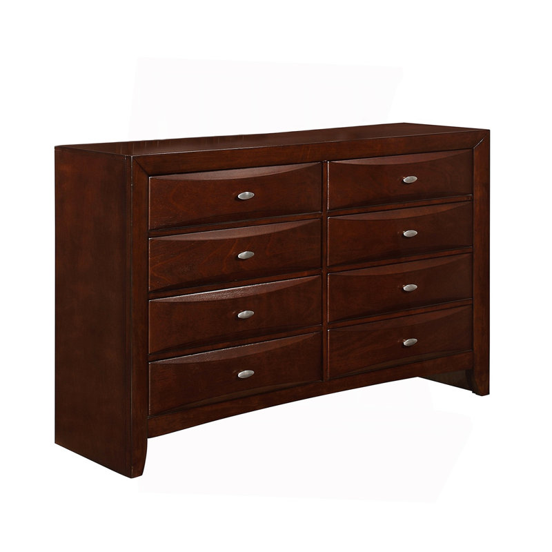 Ensemble de chambre avec très grand lit 5 pièces Lucille Merlot