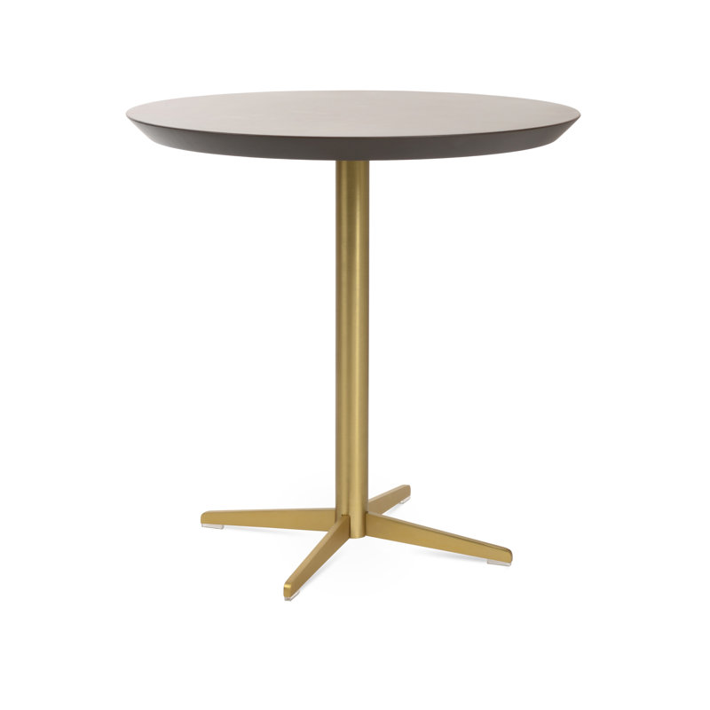 Table de bout en marbre véritable Diana, H 20,5 po x l 21,5 po x P 21,5 po, Transparent, Laiton