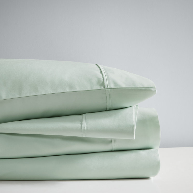 Ensemble de draps 1000 pièces 4 pièces HeiQ, Ensemble de draps pour très grand lit californien, Écume de mer, écume de mer