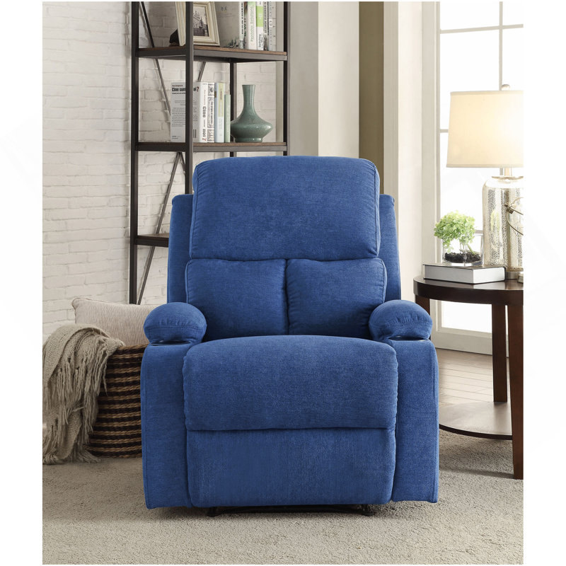 Fauteuil inclinable bleu avec porte-gobelet, Bleu