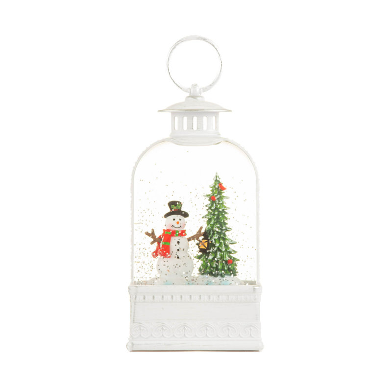White Lantern LED Snow Globe