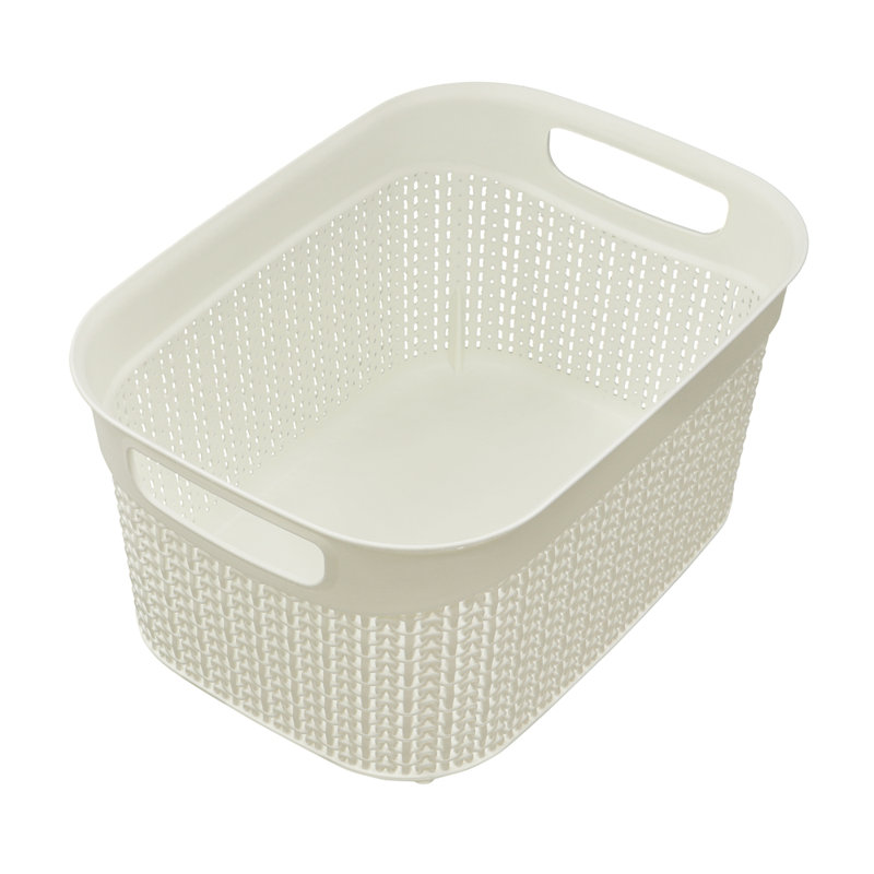 JVL Plastic Decorative Basket, White 