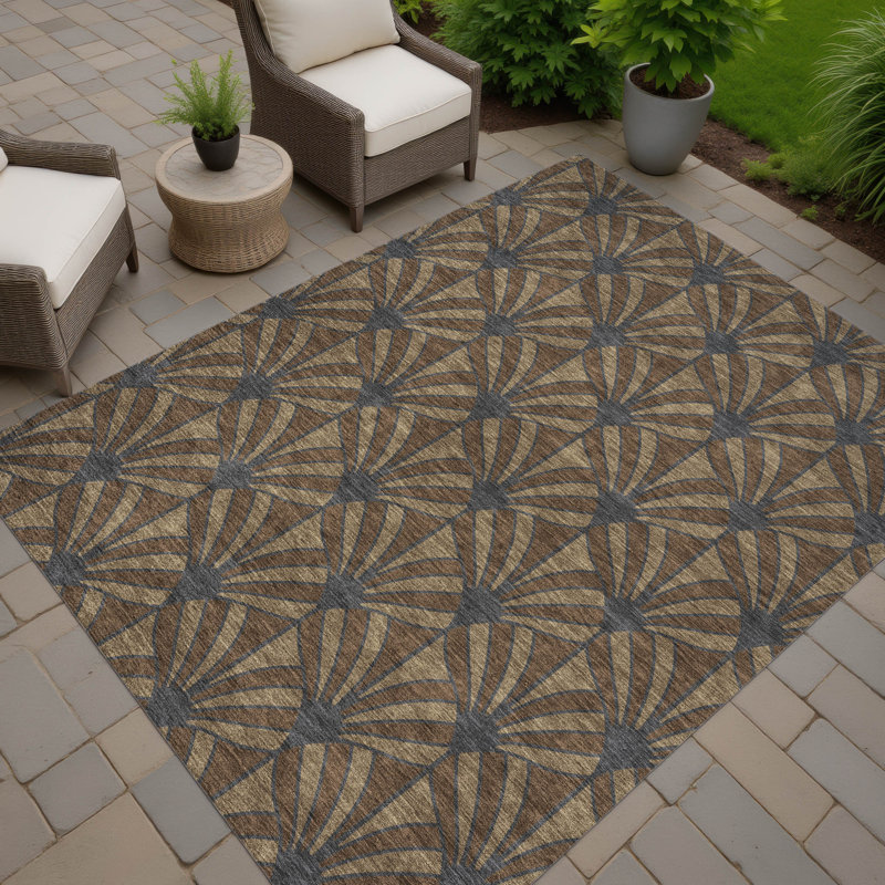 Machine Washable Indoor/Outdoor Chantille ACN2426 Mid-Century Modern Rug, Rectangle 2'6" x 3'10"