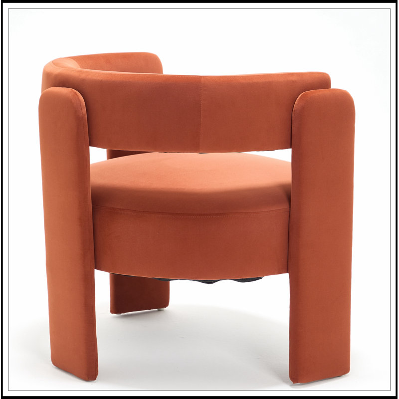 Chaise d'appoint avec pieds en bois robustes, Orange