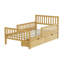Lit plateforme simple en bois naturel avec garde-corps double et 2 tiroirs de rangement-195740976-195740990