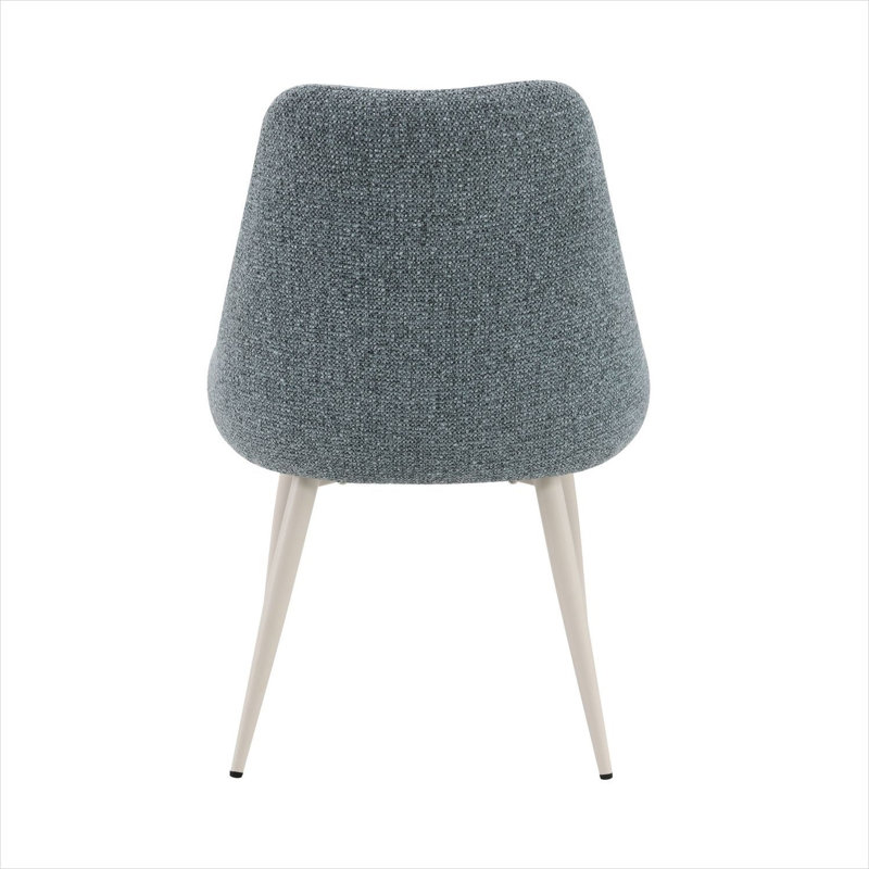 Chaises d'appoint rembourrées Boucle avec base en métal blanc, ensemble de 2 pour sièges de salle à manger