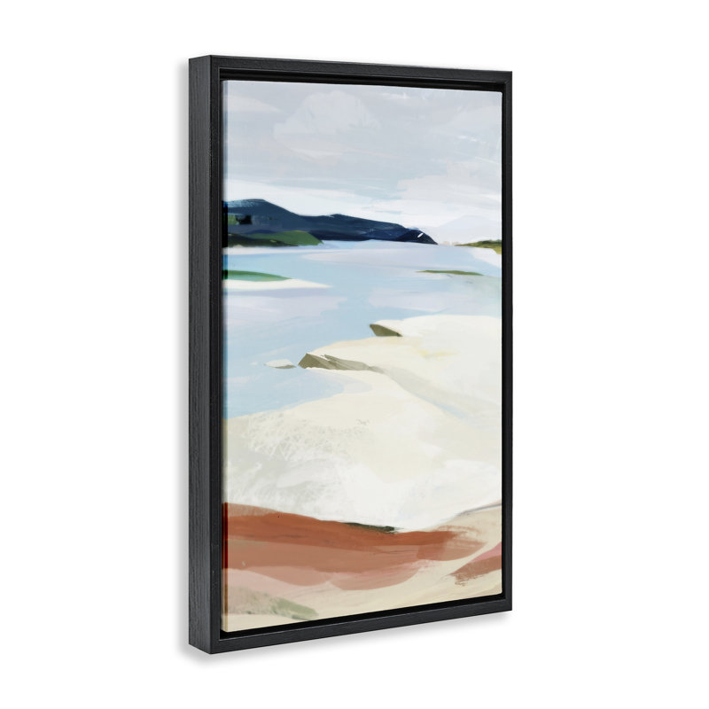 Cadre flottant après-midi d'hiver, design par Ken Roko, Cadre flottant noir de jais, H 25 po x l 17 po