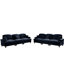 Canapé-lit modulaire en chenille bleu doux à 3 places avec dossiers en forme de fleur, accoudoirs segmentés, évasés, jupes à plis à volants amovibles et repose-pieds mobiles
