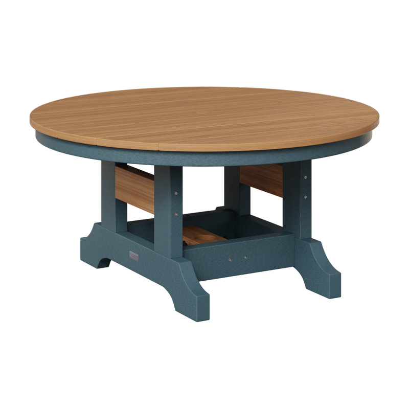 Table de conversation ronde Berlin Garden Garden 38 po Classic, Teck naturel, Ardoise