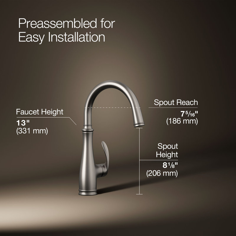 Bellera Touch Single Handle Kitchen Faucet, Vibrant Stainless