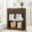 Bibliothèque Guinna à 3 niveaux avec tiroir, petite bibliothèque avec tablette réglable et motif ondulé pour salon, chambre à coucher, bureau à domicile, entrée-728923443-728923440