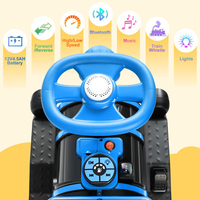 Joyldias 2 Seater 12v Kids Ride On Train With Detachable Carriage, Children Electric Ride On Car With Train Honk And Storage