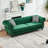 85" Mid Century Modern Velvet Chesterfield 3-Seater Sofa With Rolled Arms & Nailhead Trim, Upholstered Couch For Living Room & Office, Green