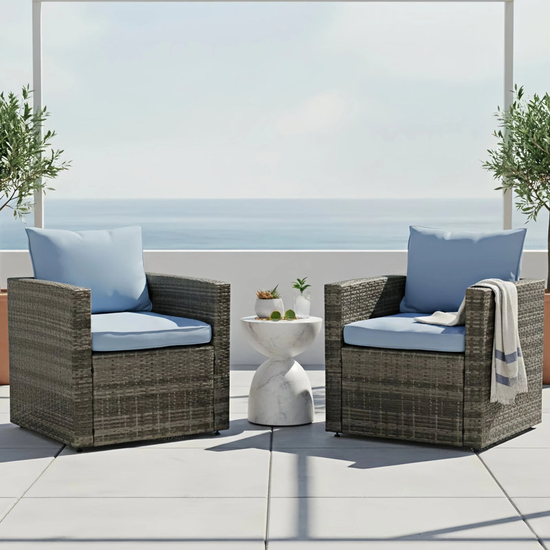 Artique Crofoot 2 - Person Outdoor Seating Group, Navy Blue