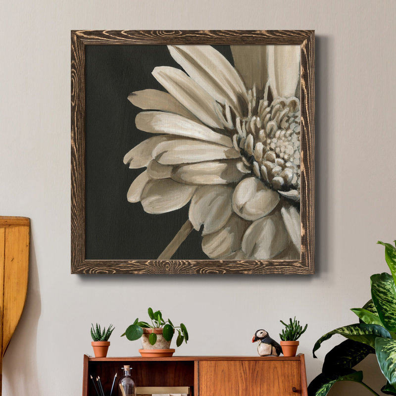 " Classical Blooms IV ", Walnut, 17" H x 17" W x 1.5" D