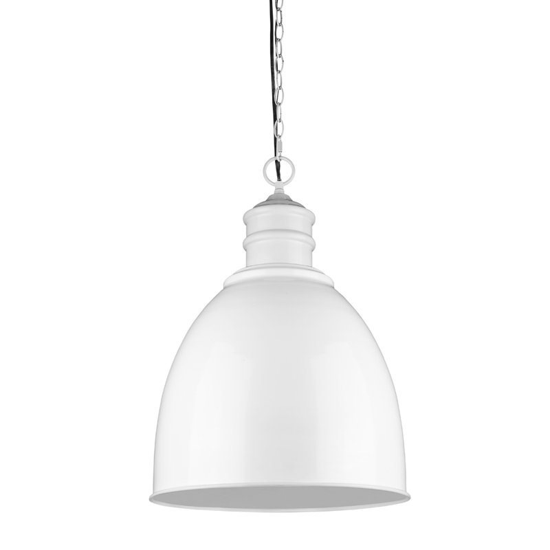 Luminaire suspendu en forme de dôme à 1 lumière Coster, Blanc
