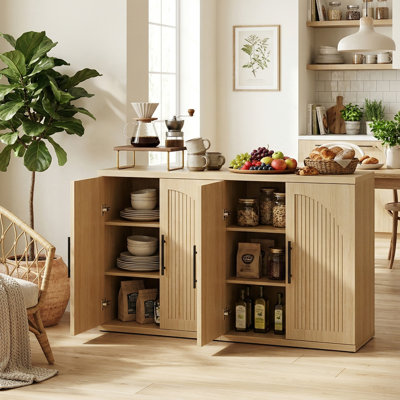 Armoire de rangement à 3 portes avec tablettes réglables: Buffet polyvalent pour la maison