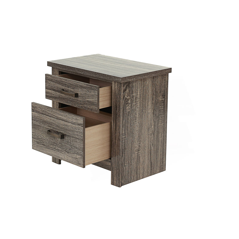 Table de chevet Striking, table de chevet avec 2 tiroirs, mobilier de chambre à coucher avec rangement, table d'appoint