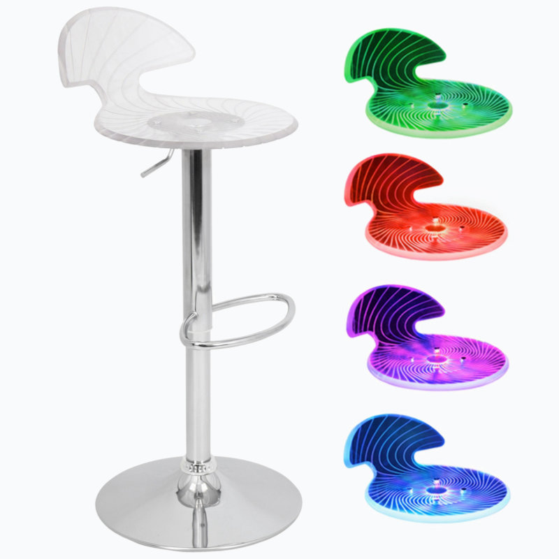 Tabouret de bar contemporain réglable en hauteur et multicolore par Lumisource