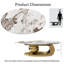Table basse ovale de luxe surdimensionnée 49,2 po, table centrale contemporaine, plateau de table basse en marbre avec support sphérique surdimensionné pour le salon, base en acier inoxydable -1862121936-1848267132