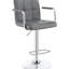 Siège réglable moderne - coussin en mousse grise, tabouret de bar contemporain à structure métallique, accoudoirs décoratifs