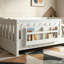 Lit plateforme avec garde-corps et tablettes de rangement-1959979681